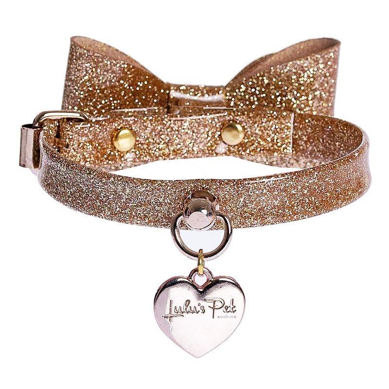 Golden Glittered Dog Collar