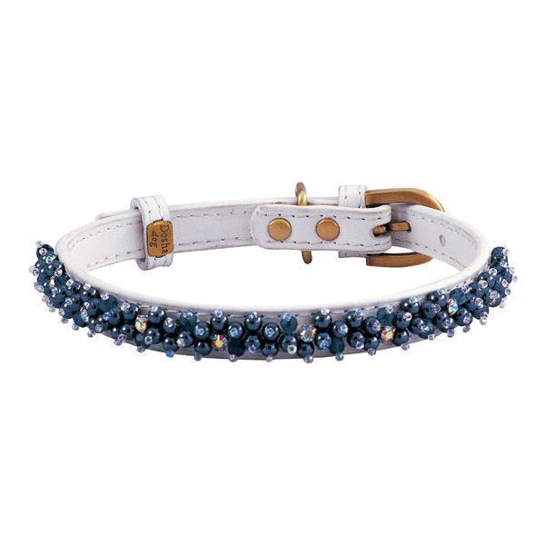 White/Hematite Mini Beaded Dog Collar