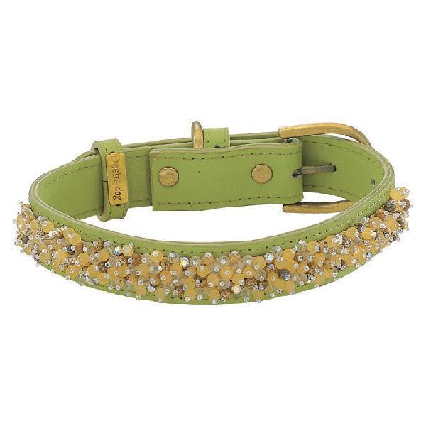 Yellow Jade And Picture Jasper Beaded Dog Collar